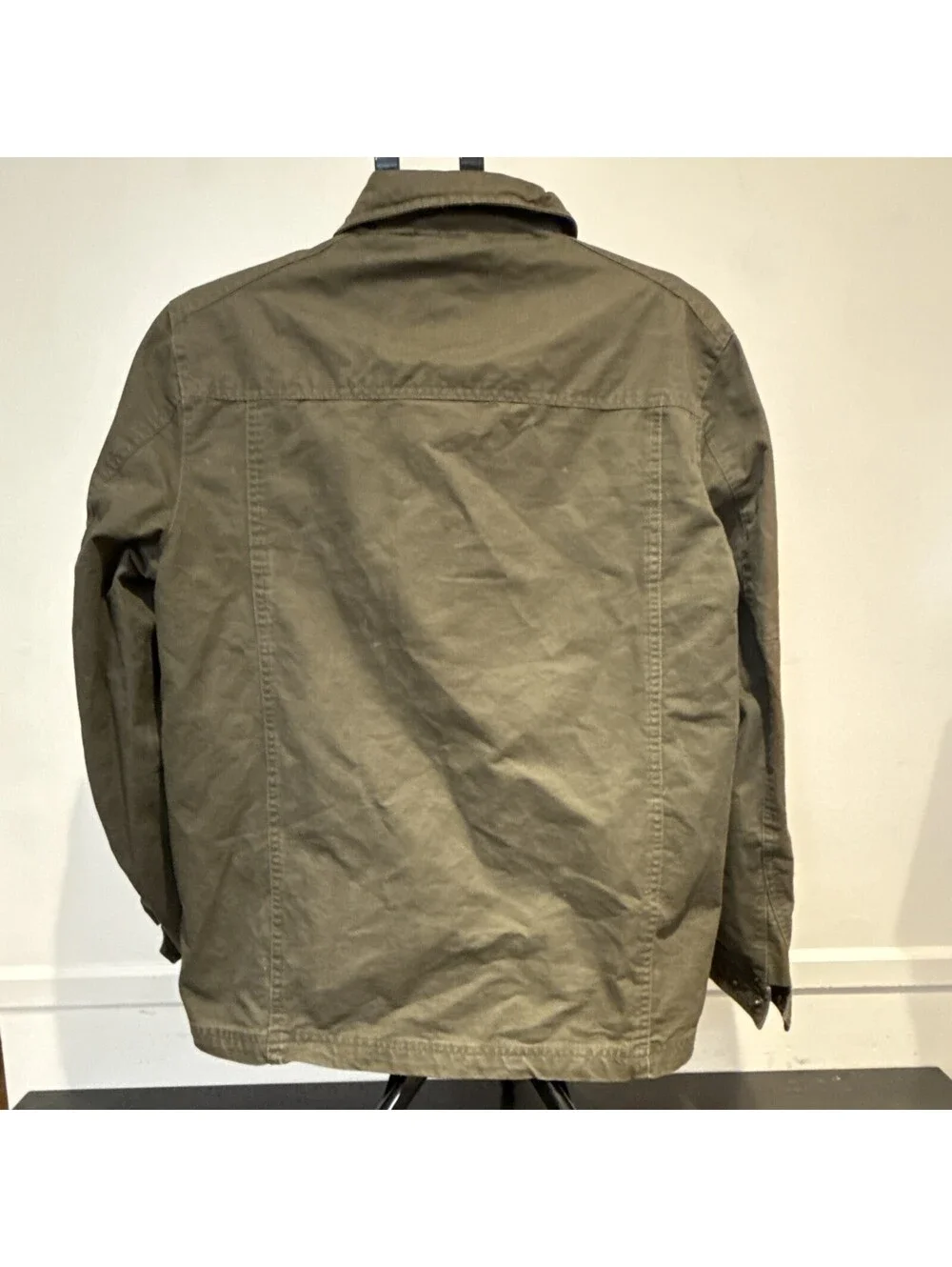 WENVEN Jacket Men’s Medium Olive  Canvas Military Full Zip Lined Workwear Coat